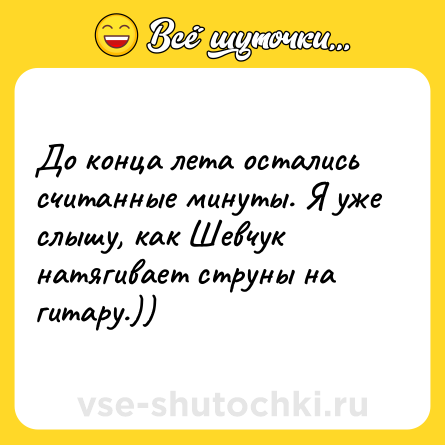 Шутка: До конца лета остались считанные минуты. Я уже слышу, как Шевчук натягивает струны на гитару.))