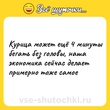 Шутка: Курица может ещё 4 минуты бегать без головы, наша экономика сейчас делает примерно тоже самое