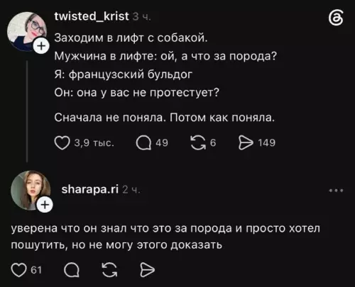 Тонкий намек в лифте 😂🐶 - Заходим в лифт с собакой. Мужчина в лифте: ой, а