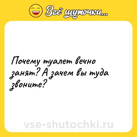 Шутка: Почему туалет вечно занят? А зачем вы туда звоните?