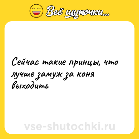 Шутка: Сейчас такие принцы, что лучше замуж за коня выходить
