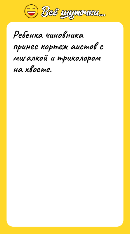 Ребенка чиновника принес кортеж аистов с мигалкой и триколором на