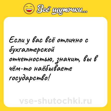 Шутка: Если у вас всё отлично с бухгалтерской отчетностью, значит, вы в чём-то наёбываете государство!