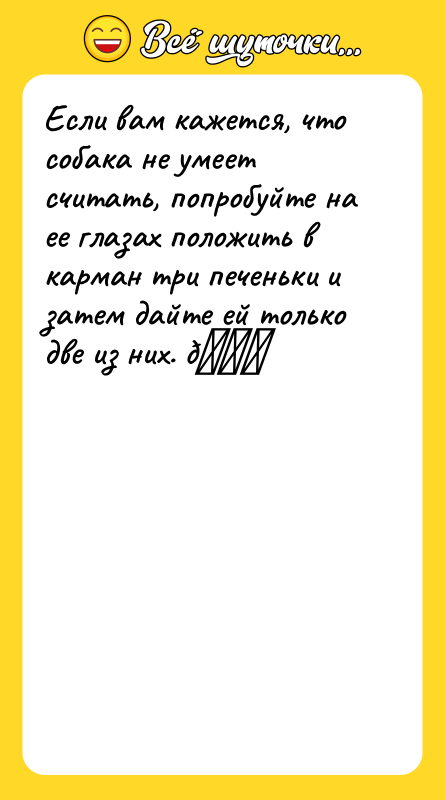 Если вам кажется, что собака не умеет считать, попробуйте на