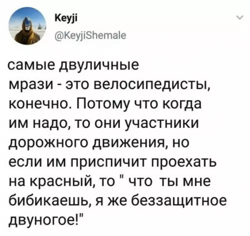 Смешная цитата о велоспедистах