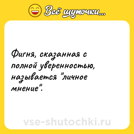 Шутка: Фигня, сказанная с полной уверенностью, называется 