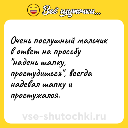 Шутка: Очень послушный мальчик в ответ на просьбу 