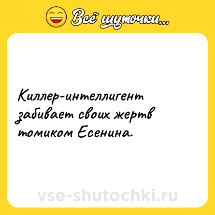 Шутка: Киллер-интеллигент забивает своих жертв томиком Есенина.