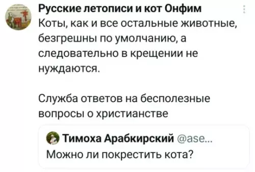 Коты и крещение
