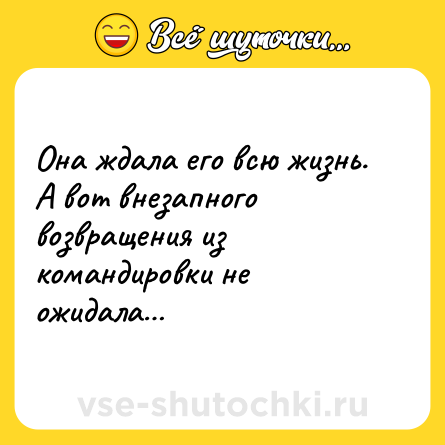 Шутка: Она ждала его всю жизнь. А вот внезапного возвращения из командировки не ожидала…
