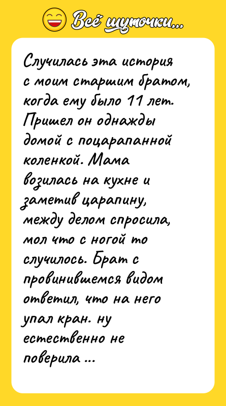 Случилась эта история с моим старшим братом, когда ему было