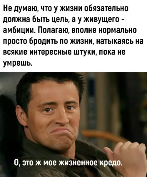 План на жизнь: просто выжить и не скучать 😂 - Не думаю, что у жизни обязательно должна быть цель, а
