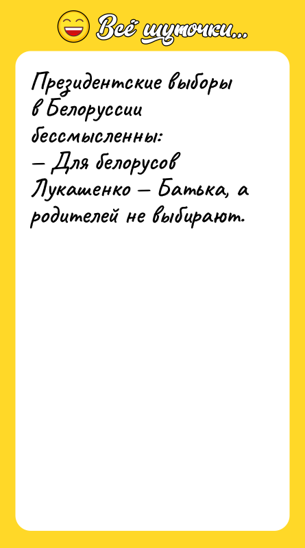 Президентские выборы в Белоруссии бессмысленны:  — Для белорусов Лукашенко