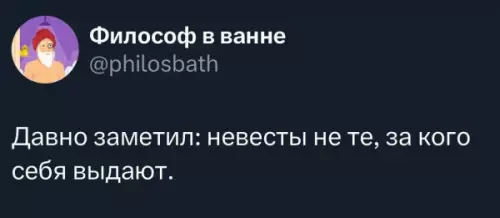 Философ в ванной: Невесты и реальность