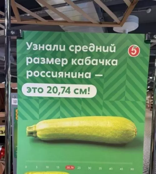 Шок-контент из Пятерочки! 🥒😱 - Узнали средний размер кабачка россиянина это 20,74 см!