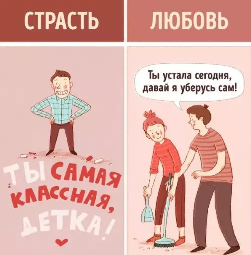 Смешная картинка №209666 Вот чем настоящая любовь отличается от страсти.