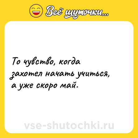 Шутка: То чувство, когда захотел начать учиться, а уже скоро май.