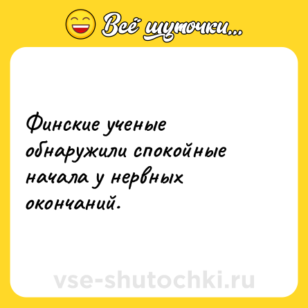 Шутка: Финские ученые обнаружили спокойные начала у нервных окончаний.