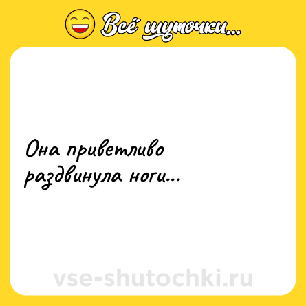 Шутка: Она приветливо раздвинула ноги...