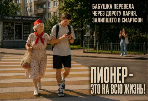 Бабушка против смартфона: уровень защиты 100 👵🛡️ - БАБУШКА ПЕРЕВЕЛА ЧЕРЕЗ ДОРОГУ ПАРНЯ, ЗАЛИПШЕГО В СМАРТФОН. ПИОНЕР ЭТО