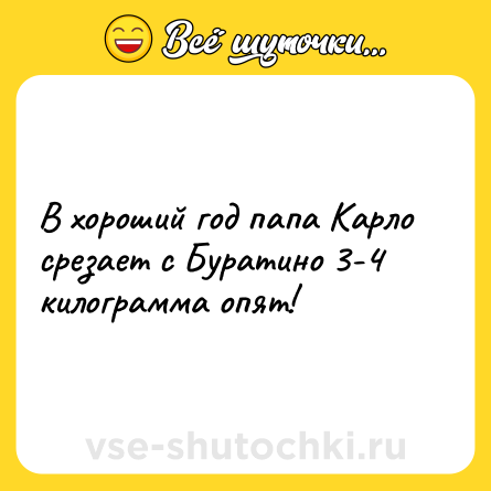 Шутка: В хороший год папа Карло срезает с Буратино 3-4 килограмма опят!