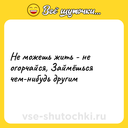 Шутка: Не можешь жить - не огорчайся, Займёшься чем-нибудь другим