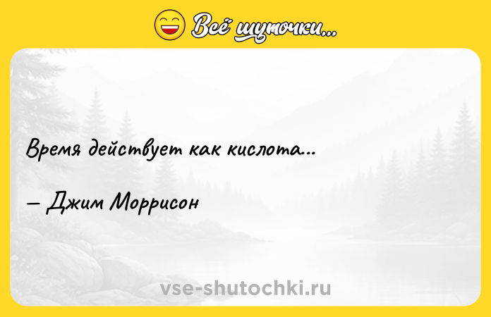 Цитата: Время действует как кислота... Джим Моррисон
