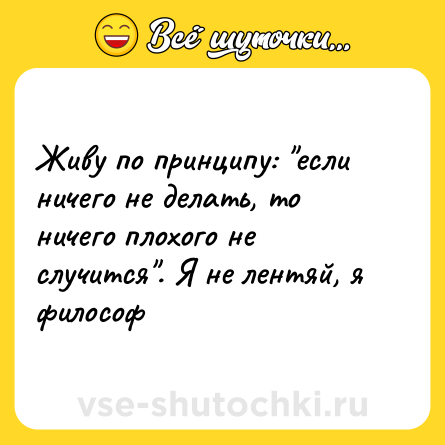 Шутка: Живу по принципу: 