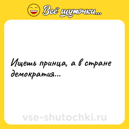 Шутка: Ищешь принца, а в стране демократия...