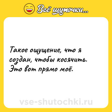 Шутка: Такое ощущение, что я создан, чтобы косячить. Это вот прямо моё.
