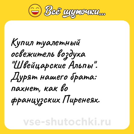 Шутка: Купил туалетный освежитель воздуха 