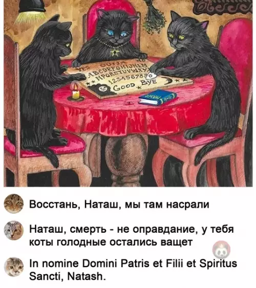 Смешная картинка №582228 Если бы коты были немного подкованы в магии, то и после смерти смогли бы доставать хозяйку: