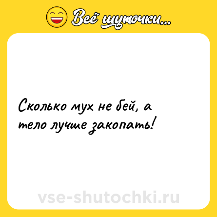 Шутка: Сколько мух не бей, а тело лучше закопать!