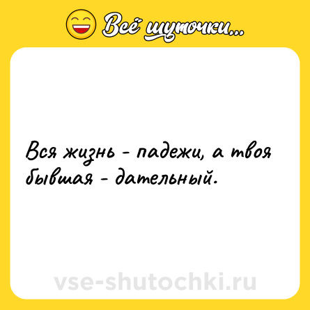 Шутка: Вся жизнь - падежи, а твоя бывшая - дательный.
