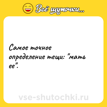 Шутка: Самое точное определение тещи: "мать ее".