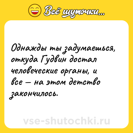 Шутка: Однажды ты задумаешься, откуда Гудвин достал человеческие органы, и все — на этом детство закончилось.