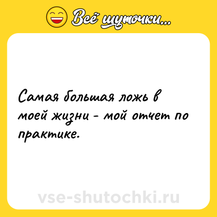 Шутка: Самая большая ложь в моей жизни - мой отчет по практике.