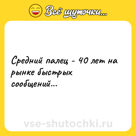 Шутка: Средний палец - 40 лет на рынке быстрых сообщений...