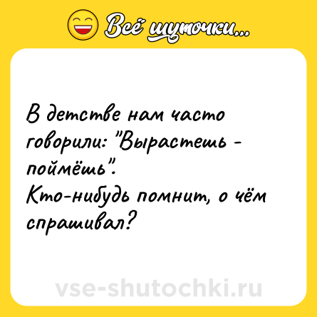 Шутка: В детстве нам часто говорили: 