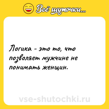 Шутка: Логика - это то, что позволяет мужчине не понимать женщин.