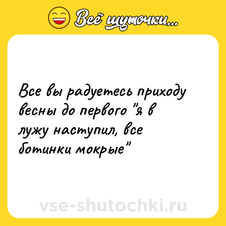 Шутка: Все вы радуетесь приходу весны до первого 