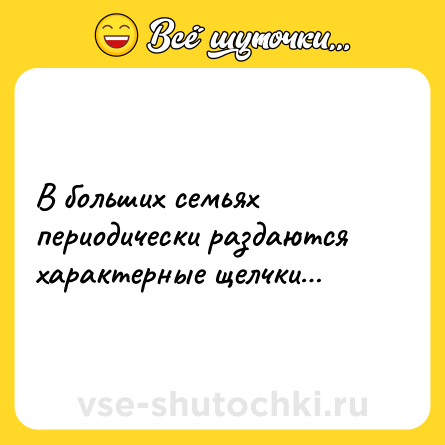 Шутка: В больших семьях периодически раздаются характерные щелчки…