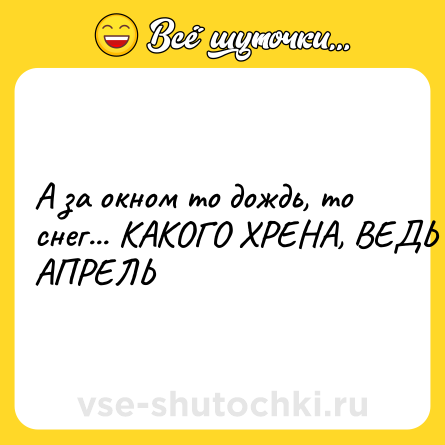 Шутка: А за окном то дождь, то снег... КАКОГО ХРЕНА, ВЕДЬ АПРЕЛЬ
