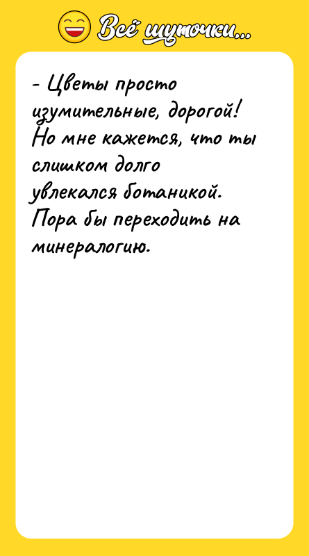 - Цветы просто изумительные, дорогой! Но мне кажется, что ты
