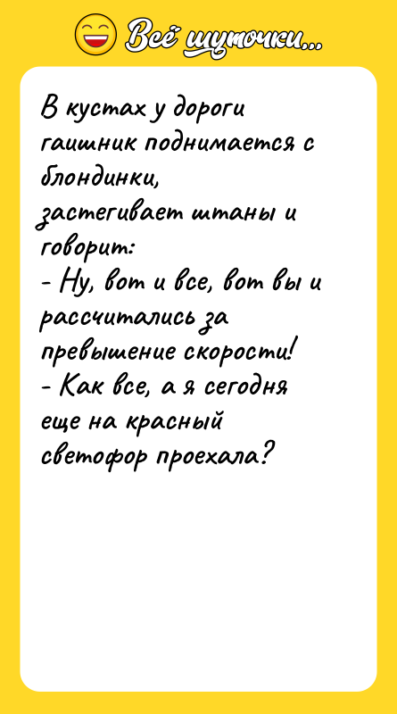 В кустах у дороги гаишник поднимается с блондинки, застегивает штаны