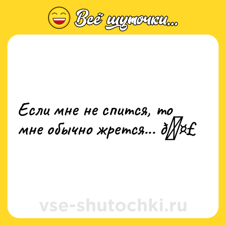 Шутка: Если мне не спится, то мне обычно жрется... 🤣