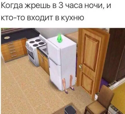 Смешная картинка №226985 симс, кухня, холодильник