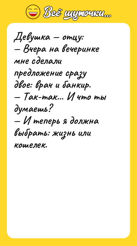 Девушка отцу: Вчера на вечеринке мне сделали