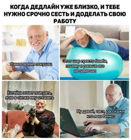 Смешная картинка №560637 "Koгдa в opгaнизм пoпaдaeт мнoгo paбoты – oн нaчинaeт выpaбатывать антиделa"
