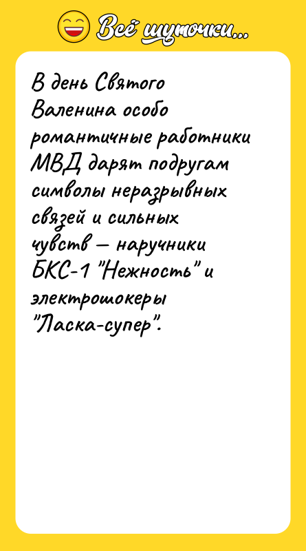 В день Святого Валенина особо романтичные работники МВД дарят подругам